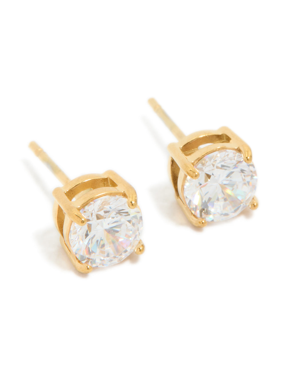 Gold Plated Surgical Steel 6mm Prism Stud Earrings