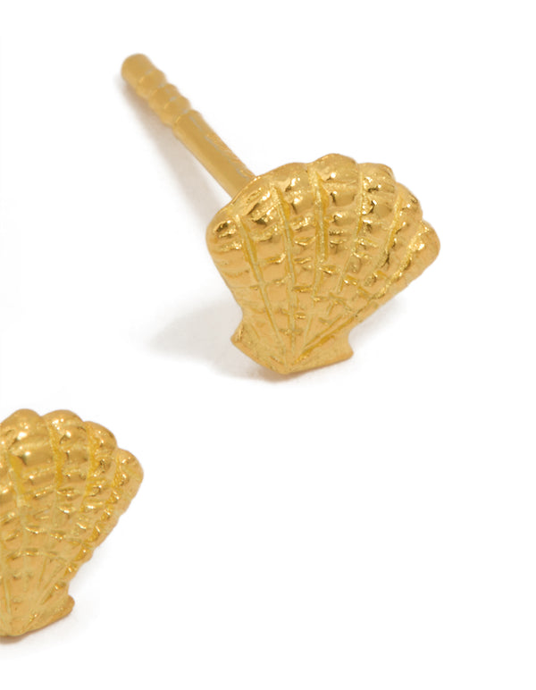 Gold Plated Sterling Silver Shell Earrings