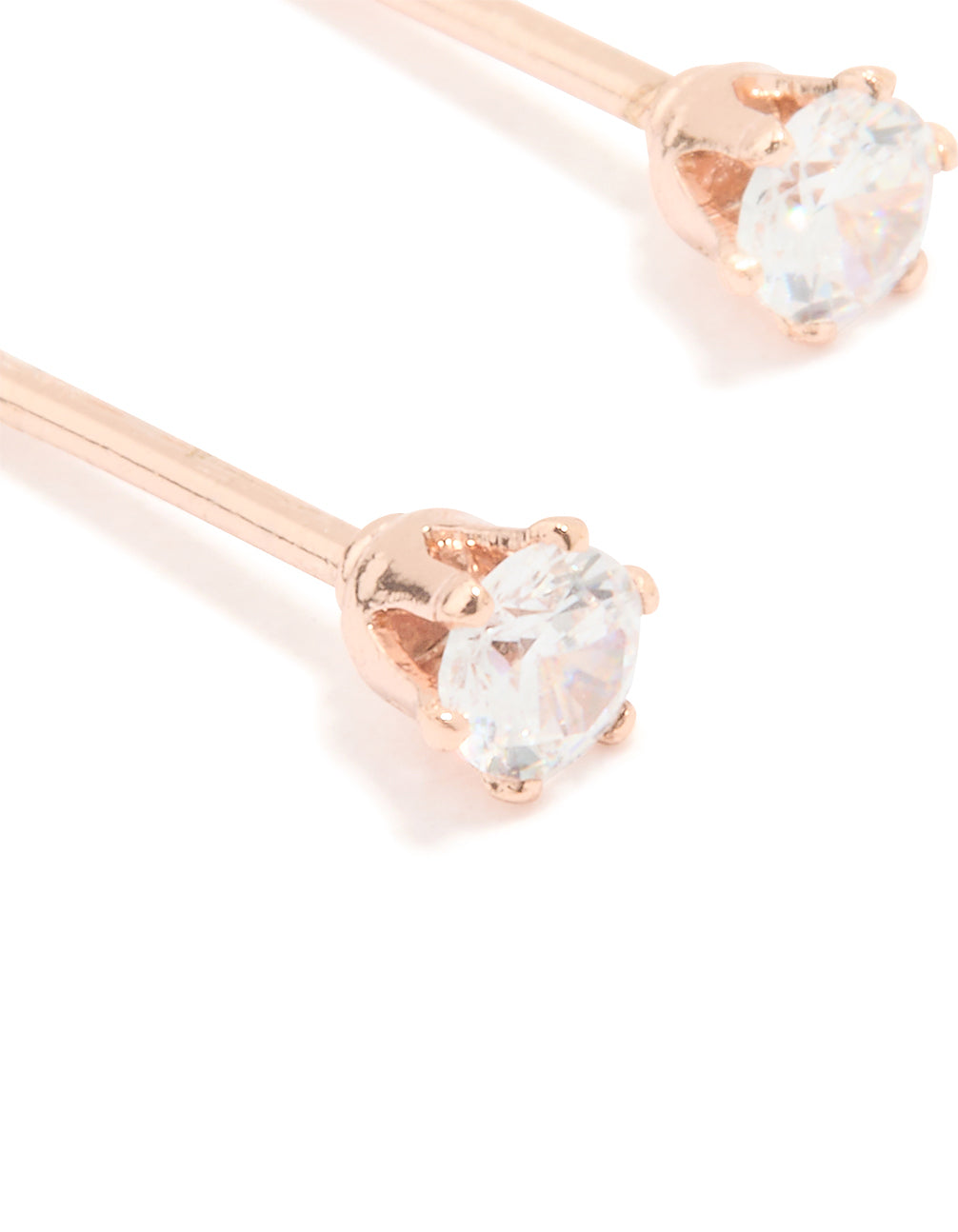 Rose Gold Plated Surgical Steel Cubic Zirconia Stud Earrings