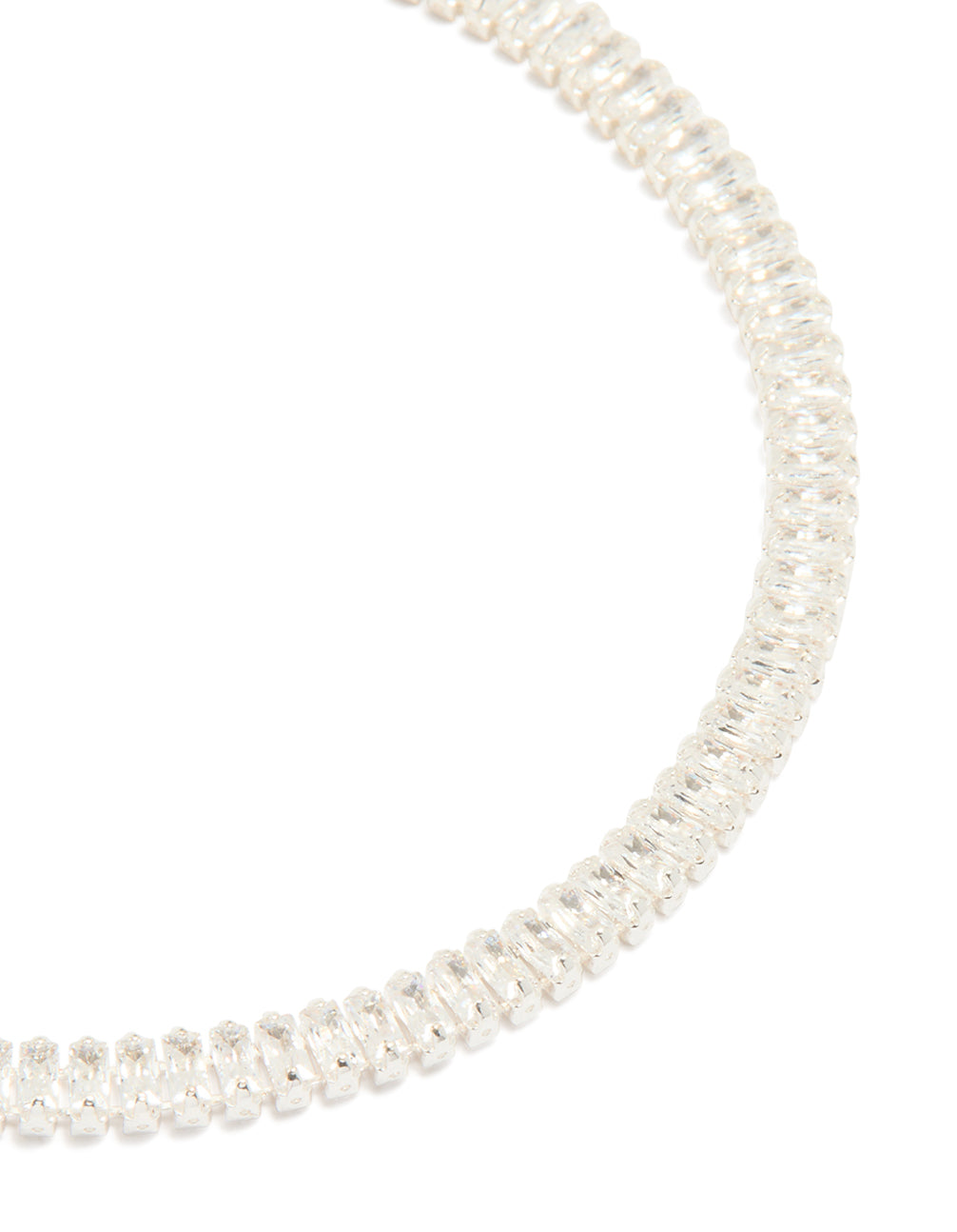 Silver Baguette Cubic Zirconia Tennis Bracelet