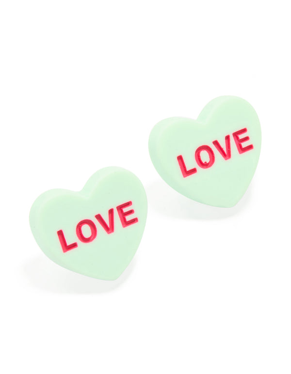 Acrylic Candy 'Love' Stud Earrings