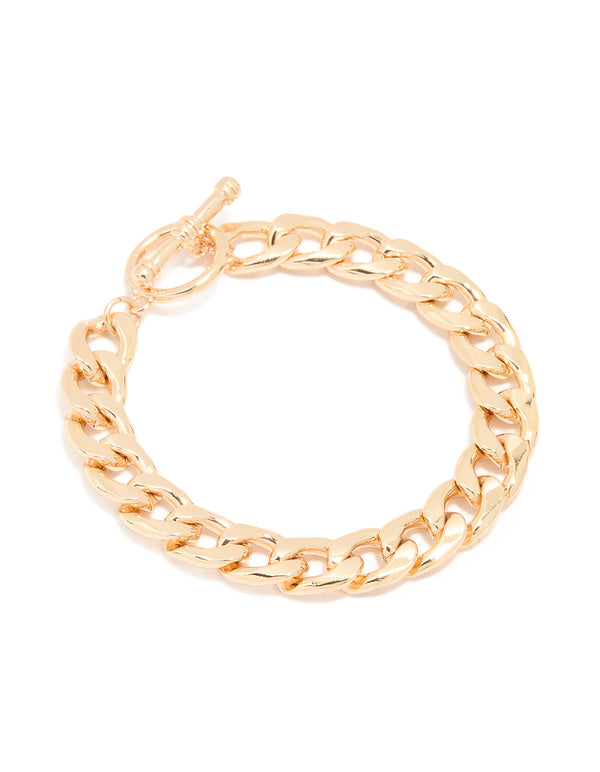 Gold Cuban Chain T&O Bracelet