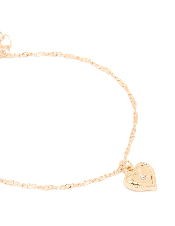 Gold Heart & Star Bracelets 2-Pack