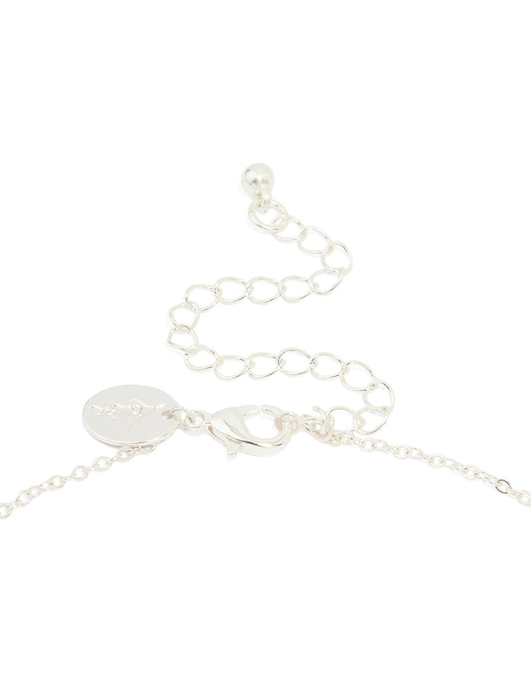 Silver Plated Cubic Zirconia Celestial Pendant Necklace