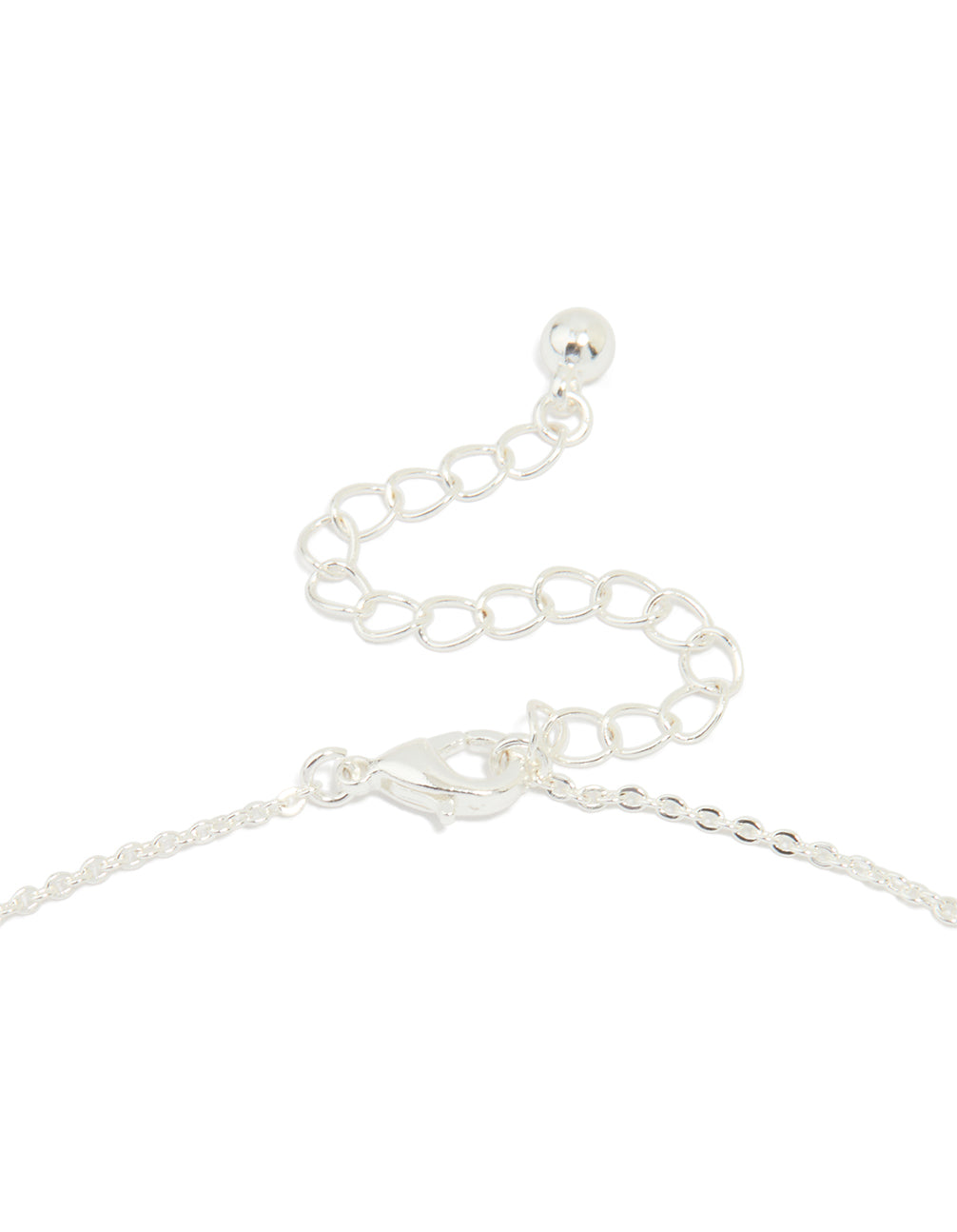 Silver Plated Cubic Zirconia Bow Pendant Necklace