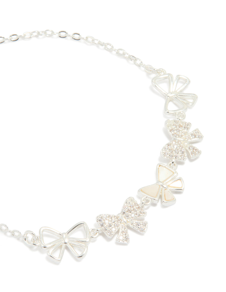 Silver Plated Multi Bows Bracelet Lovisa