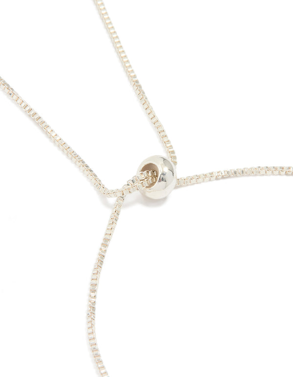 Silver Plated Cubic Zirconia Butterfly & Flower Toggle Bracelet