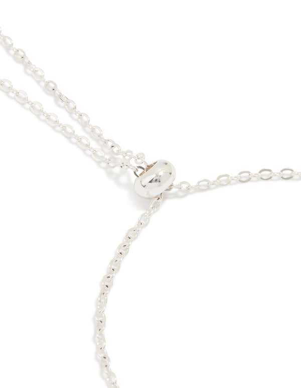 Silver Plated Diamante Rondell Toggle Bracelet