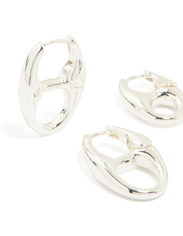 Silver Soda Tab Hoop Earrings 2-Pack