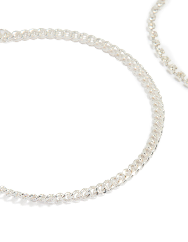 Silver Diamante & Flat Disc Bracelets 5-Pack