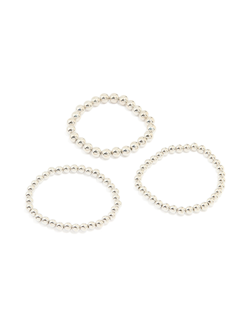 Silver Ball Stretch Bracelet 3-Pack