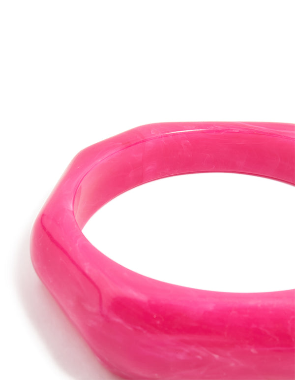 Pink Acrylic Geometric Bangle