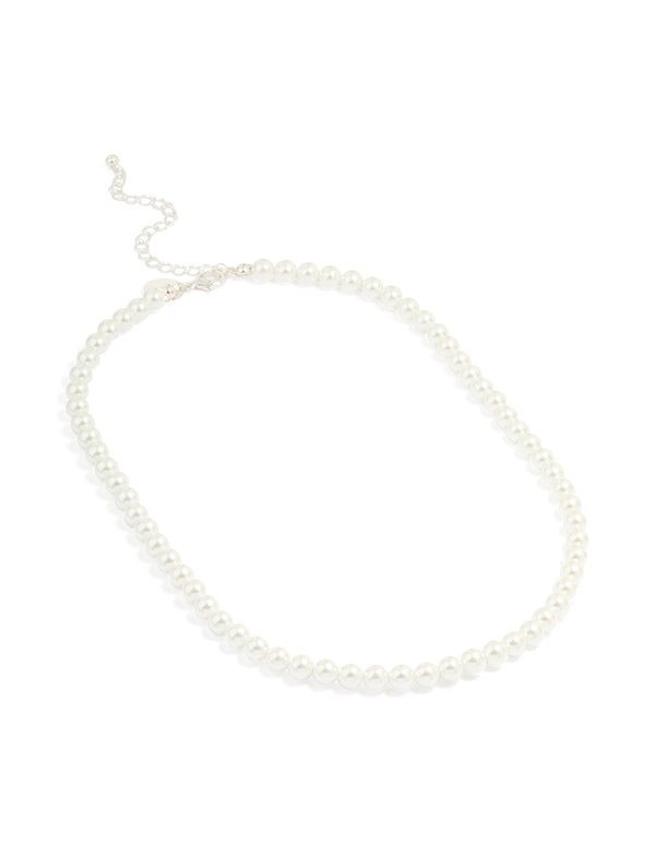 Silver Plated Pearl Necklace