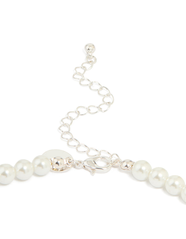 Silver Plated Pearl Necklace