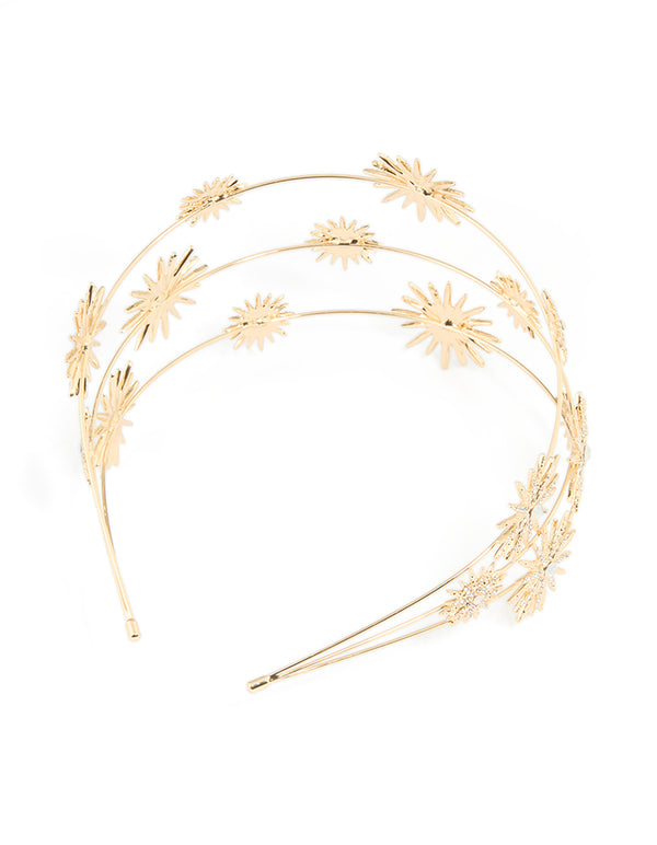 Gold Diamante Celestial Layered Headband