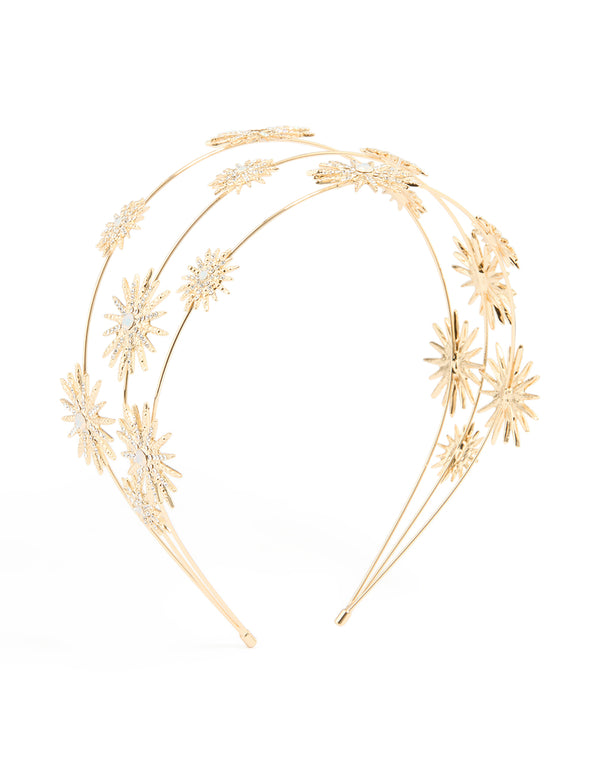 Gold Diamante Celestial Layered Headband