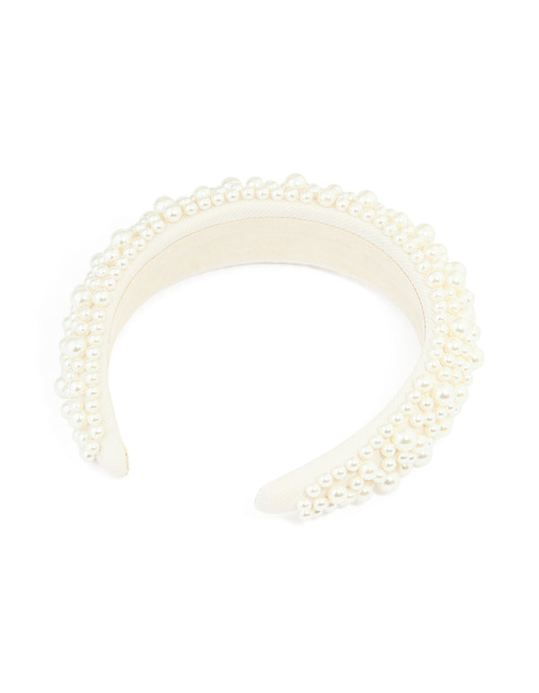 Pearl Cluster Fabric Headband
