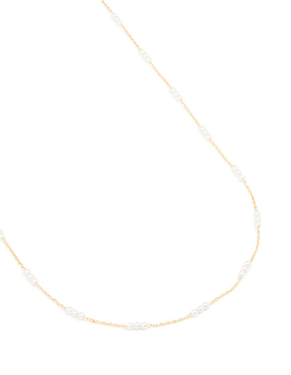Gold Plated Mini Pearl Waist Chain