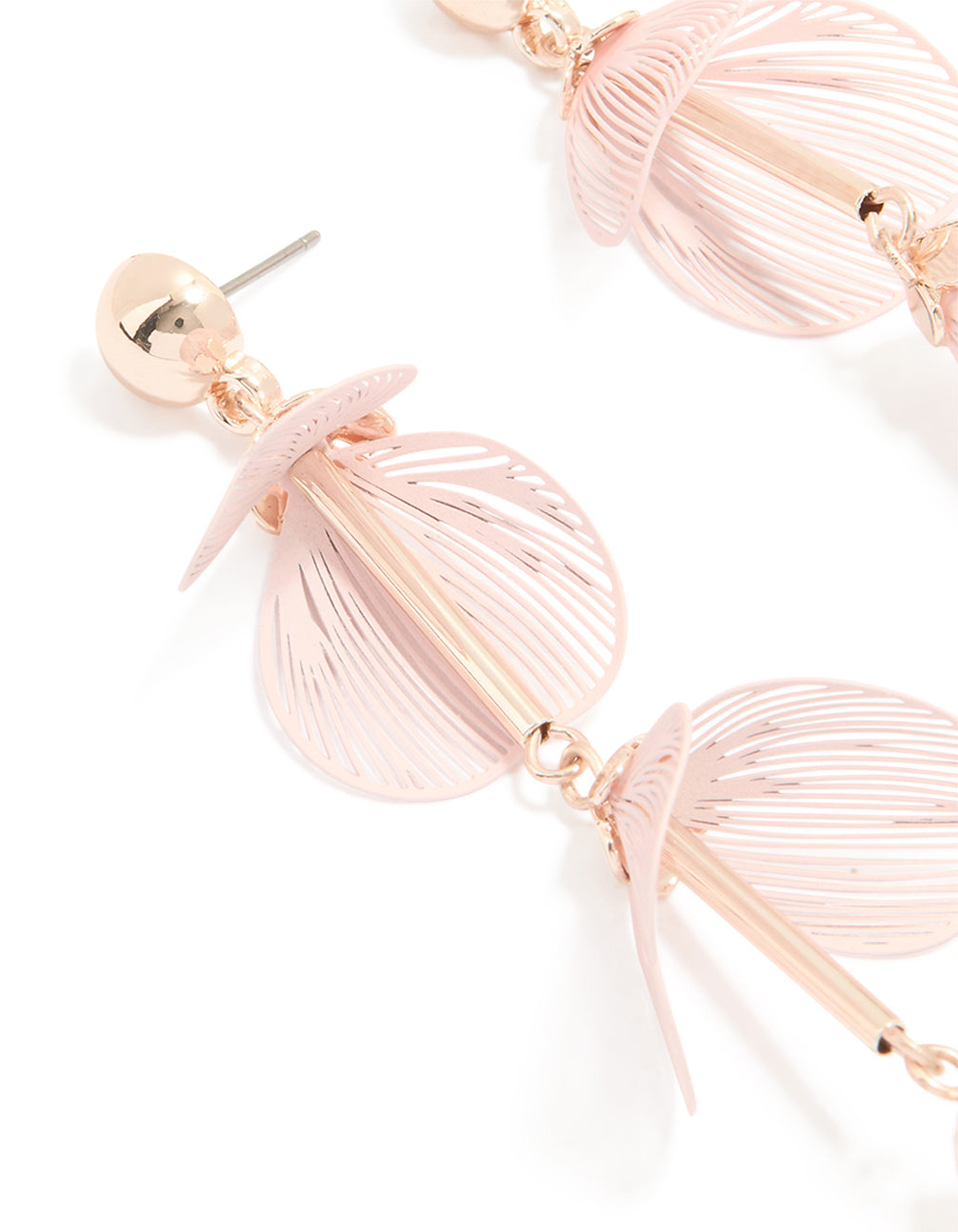 Rose Gold Flower Drop Earrings