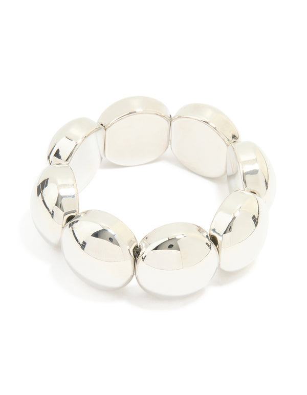 Silver Thick Bubble Stretch Bracelet
