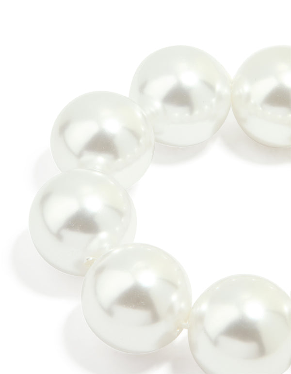 Silver Pearl Stretch Bracelet