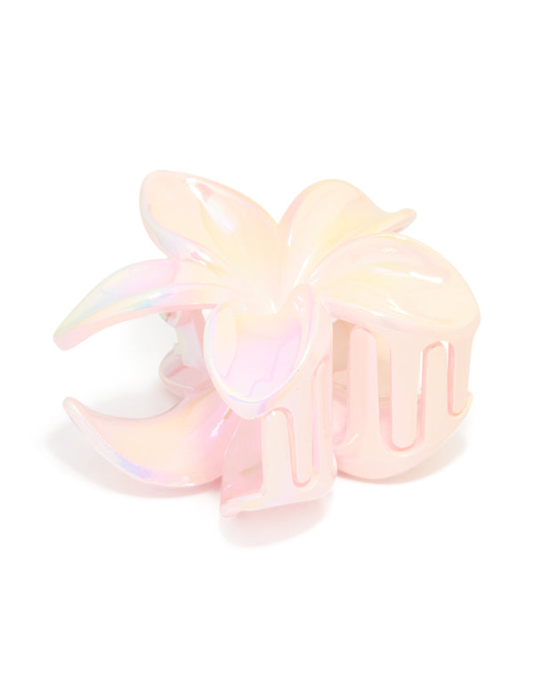 Iridescent Pearised Frangipani Claw Clip