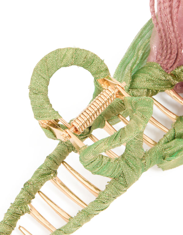 Organza Fabric Tulip Claw Clip