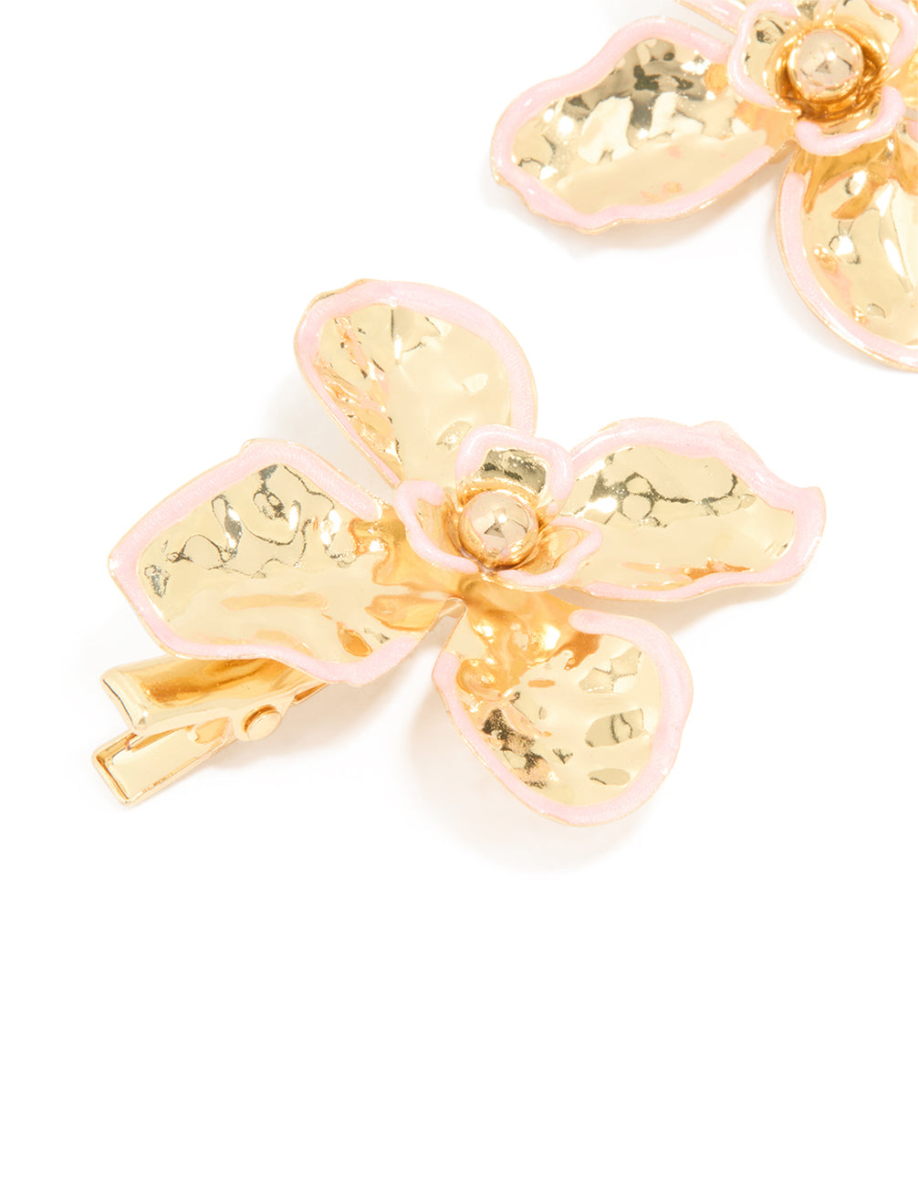 Gold Molten Flower Claw Clips 2-Pack