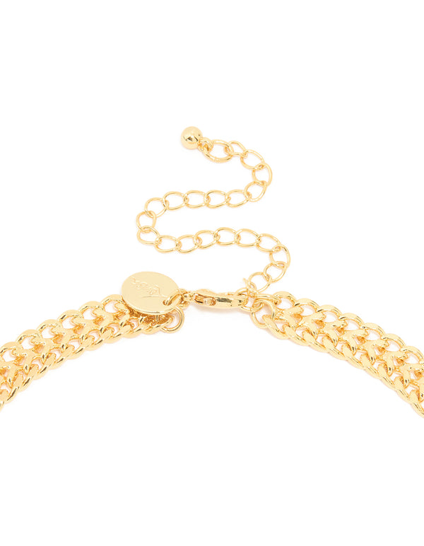 Gold Plated Chunky Oval Curb Link Necklace