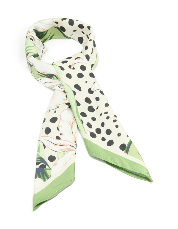 Green Jungle Floral Print Scarf