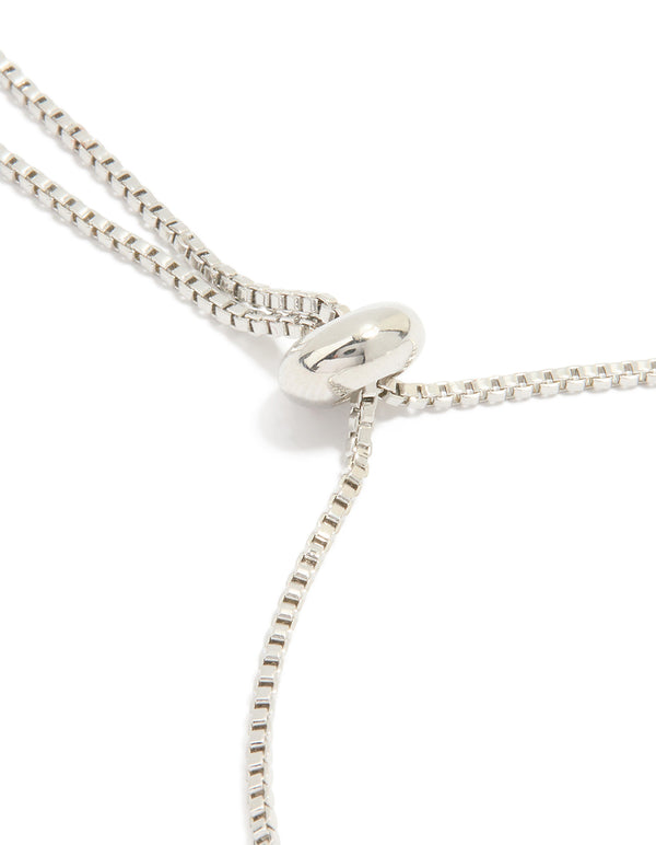 Silver Cubic Zirconia Toggle Bracelet