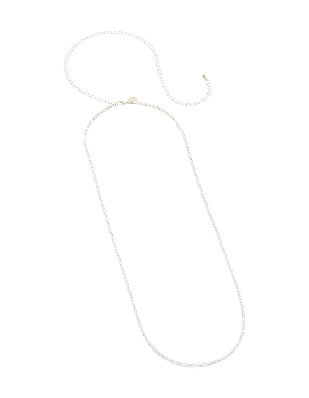 Silver Cubic Zirconia Tennis Waist Chain