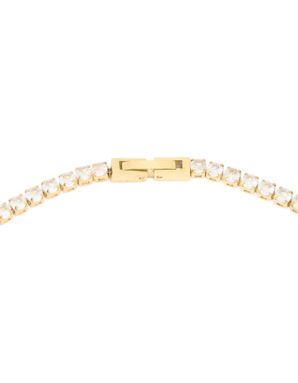 Waterproof Gold Plated Stainless Steel Cubic Zirconia Tennis Necklace