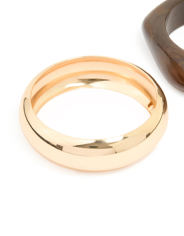 Acrylic & Metal Bangles 2-Pack