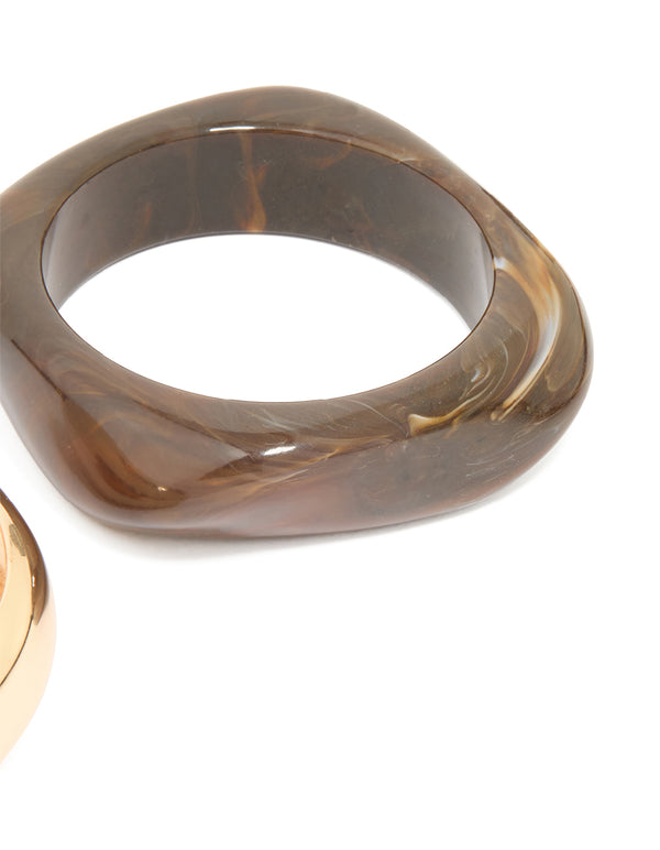Acrylic & Metal Bangles 2-Pack