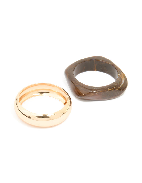 Acrylic & Metal Bangles 2-Pack