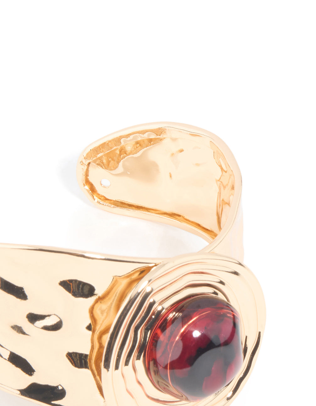 Gold Brown Stone Textured Wrist Cuff