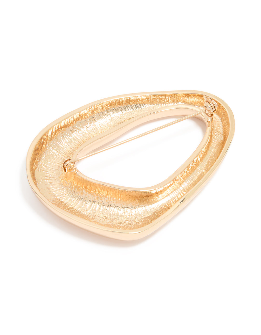 Gold Organic Oval Brooch