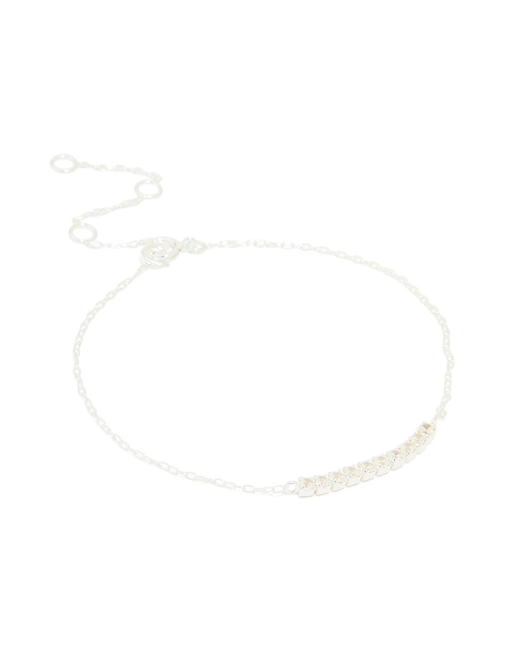 Sterling Silver Cubic Zirconia Bar Bracelet