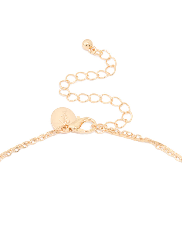 Gold Genuine Cowry Shell Dainty Layered Necklace