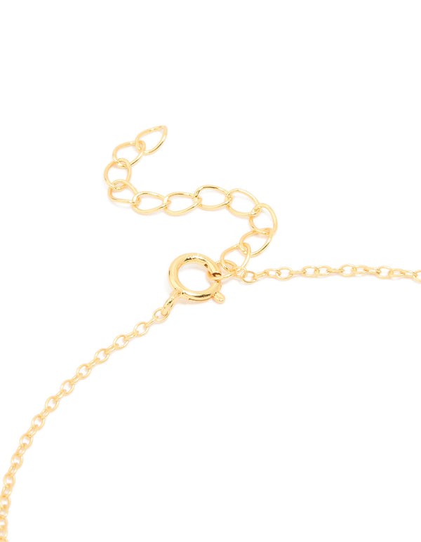 Gold Plated Sterling Silver Station Chain Bracelet
