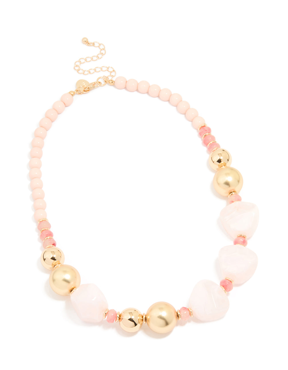 Gold Acrylic Multi Beaded Necklace