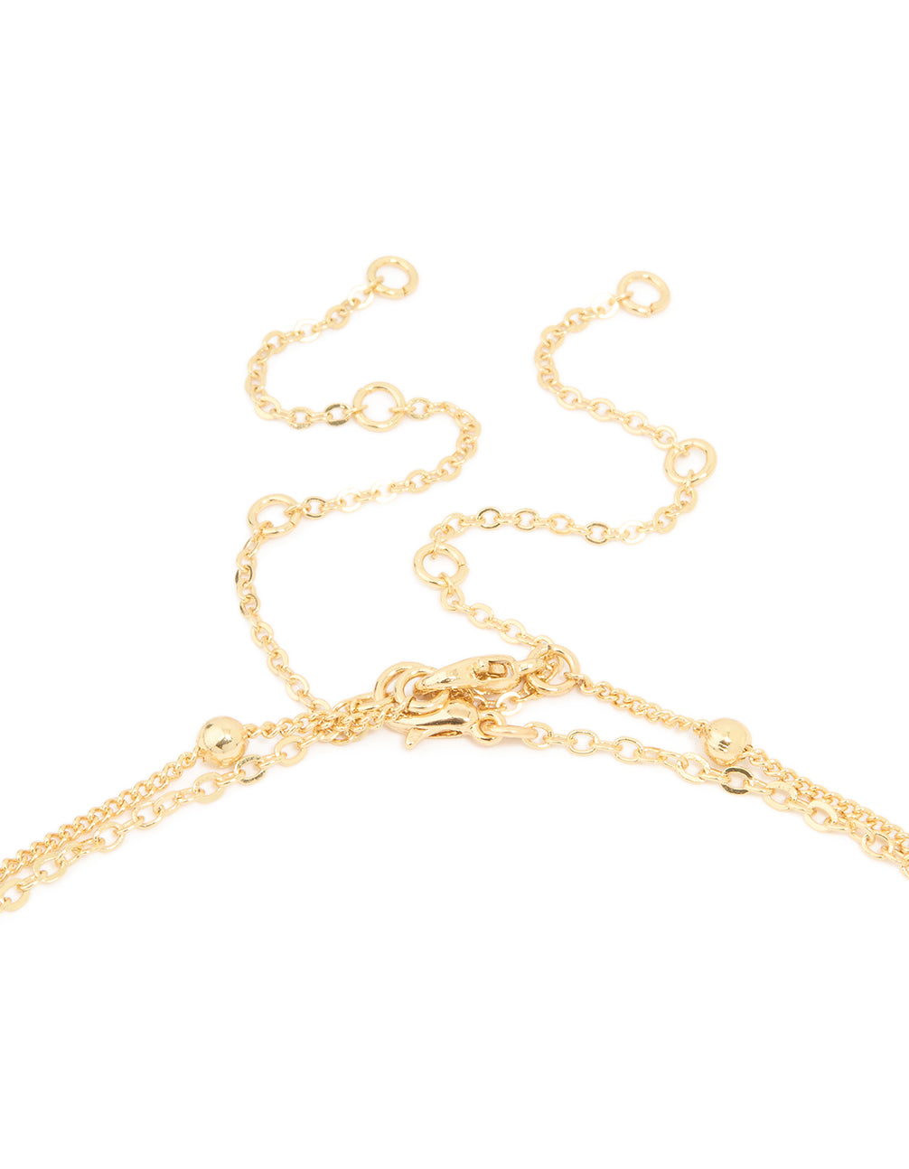 Gold Plated Freshwater Pearl & Ball Layered Necklace