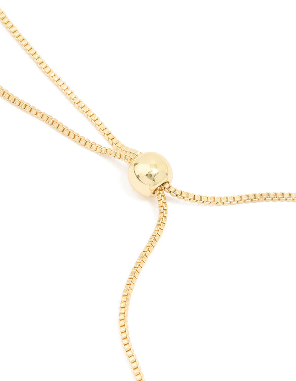 Gold Plated Cubic Zirconia Baguette Toggle Bracelet