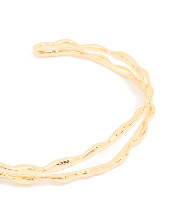 Gold Plated Double Molten Wrist Cuff