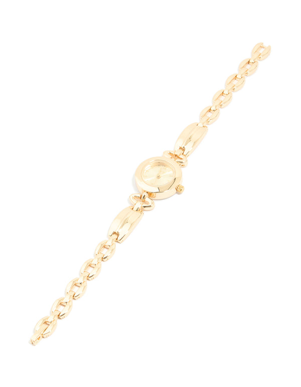 Gold Small Diamante Vintage Watch
