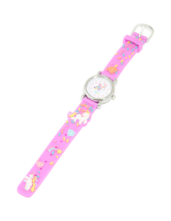 Kids Pink Unicorn Confetti Watch