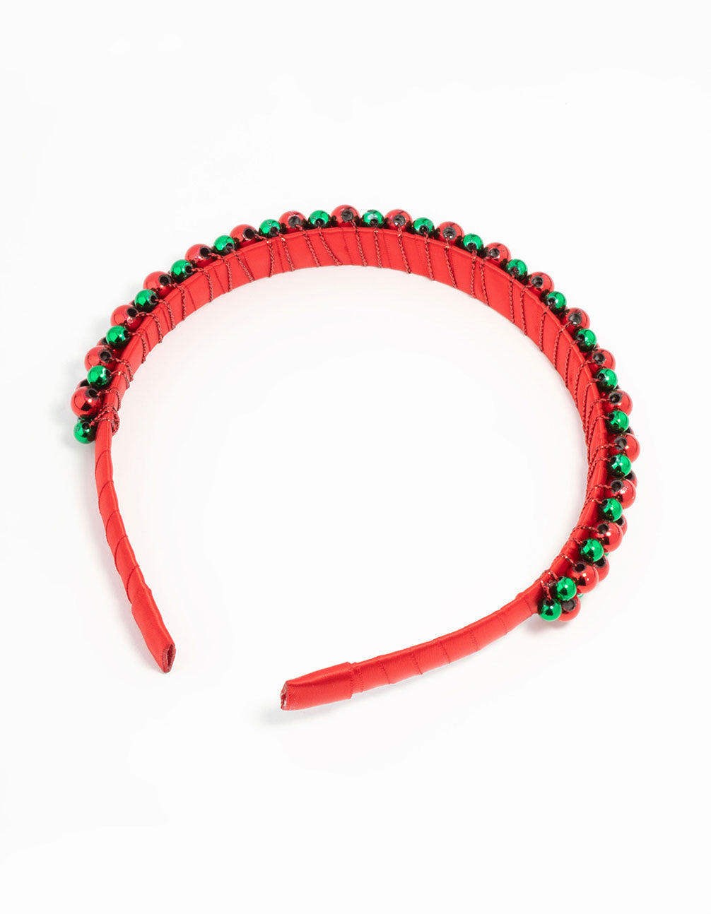 Kids Green & Red Beaded Headband