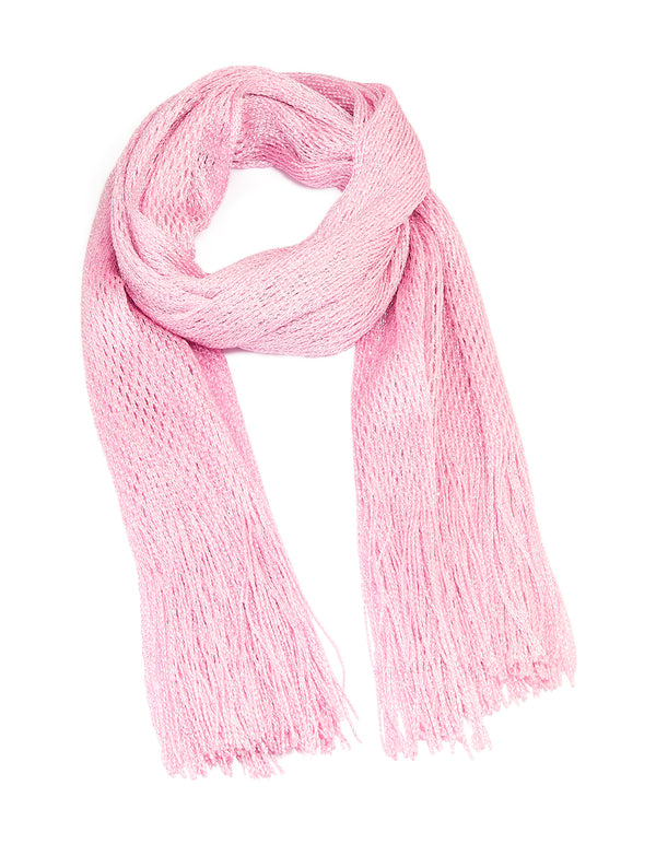 Pink Glitter Fabric Draped Scarf