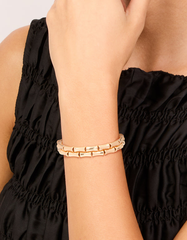 Gold Bamboo Stretch Bracelets 2-Pack
